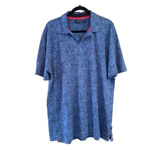 Nautica Men's Blue Patterned Polo Shirt